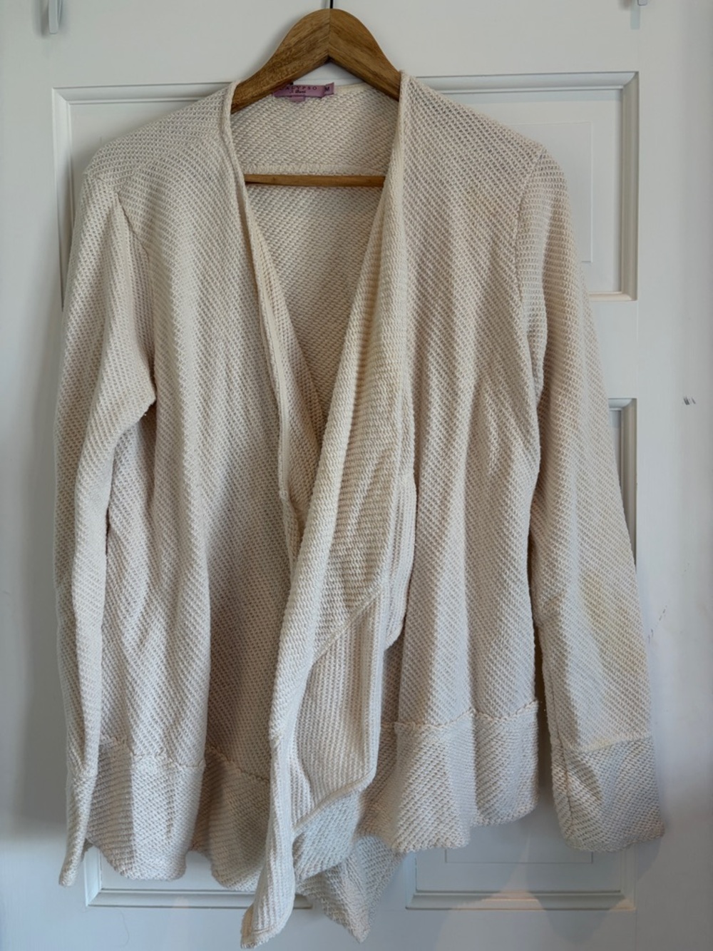 Calypso St. Barth Cream Open-Front Knit Cardigan